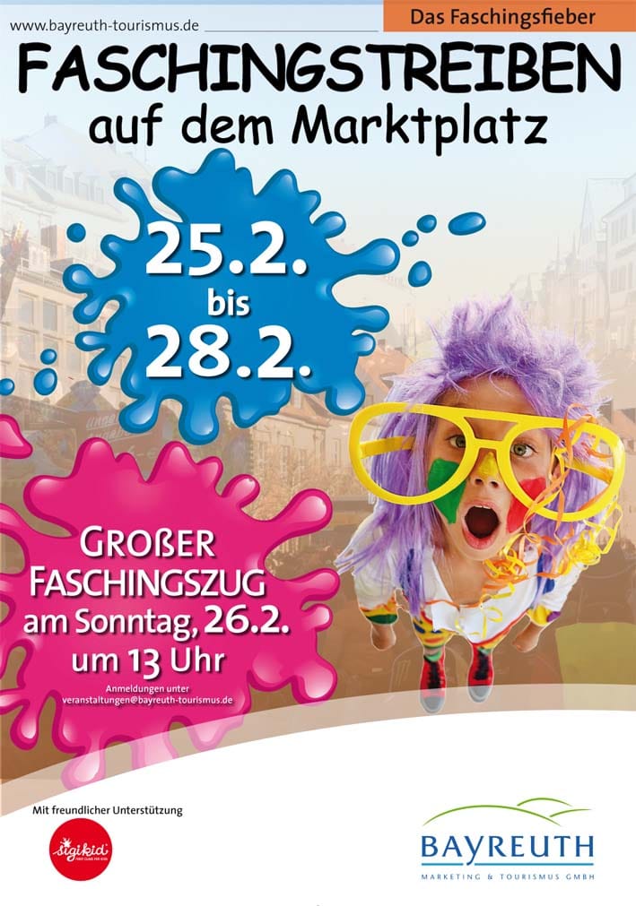 Plakat für das Faschingstreiben