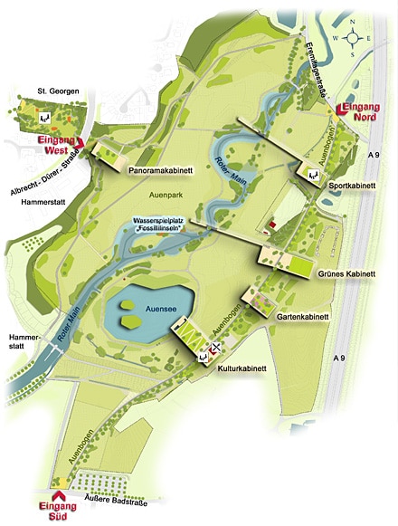 Visualisierter Lageplan des Landesgartenschaugeländes