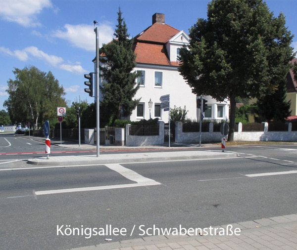 Foto Querungshilfe Königsallee/ Schwabenstraße