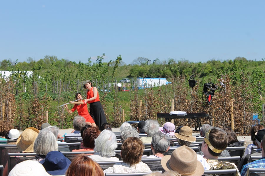 Aufführung im Heckentheater (Heckentheater = Freiluftbühne mit Umgrenzung aus Buchenhecke)