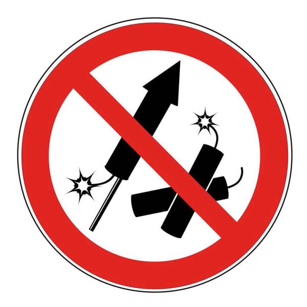 Verbotsschild Feuerwerk