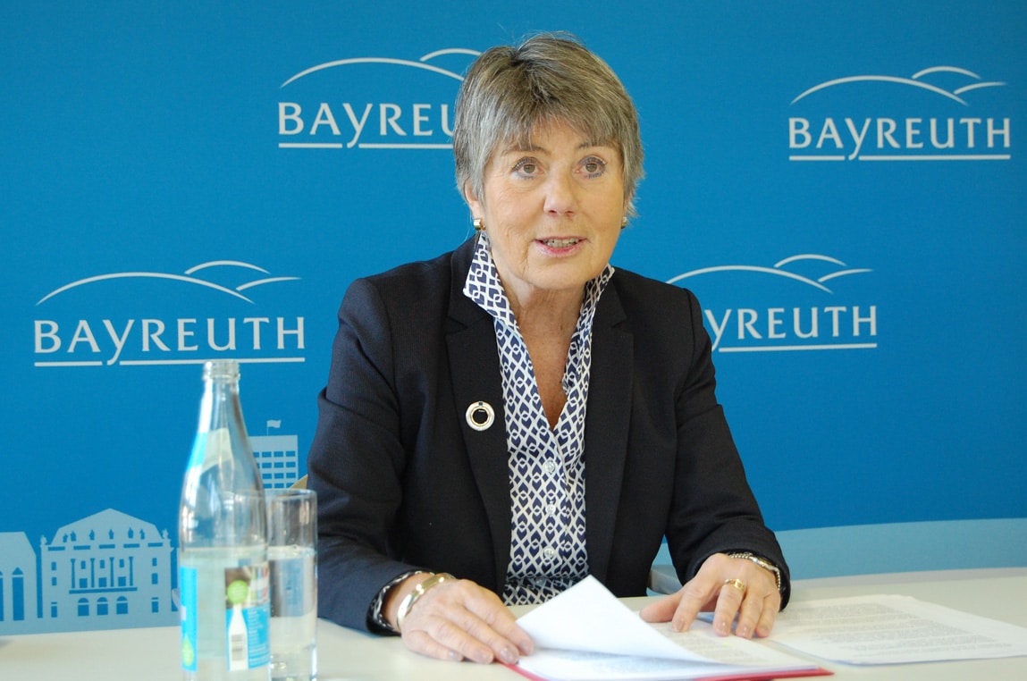 Oberbürgermeisterin Brigitte Merk-Erbe beim Jahres-Pressegespräch im Rathaus.