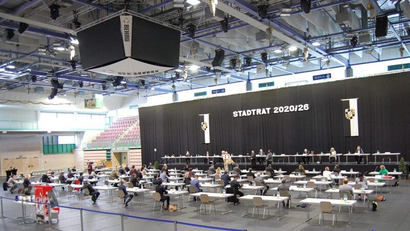 Blick auf das Plenum in der Oberfrankenhalle