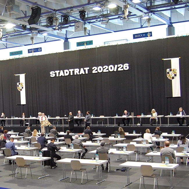 Blick auf das Plenum in der Oberfrankenhalle