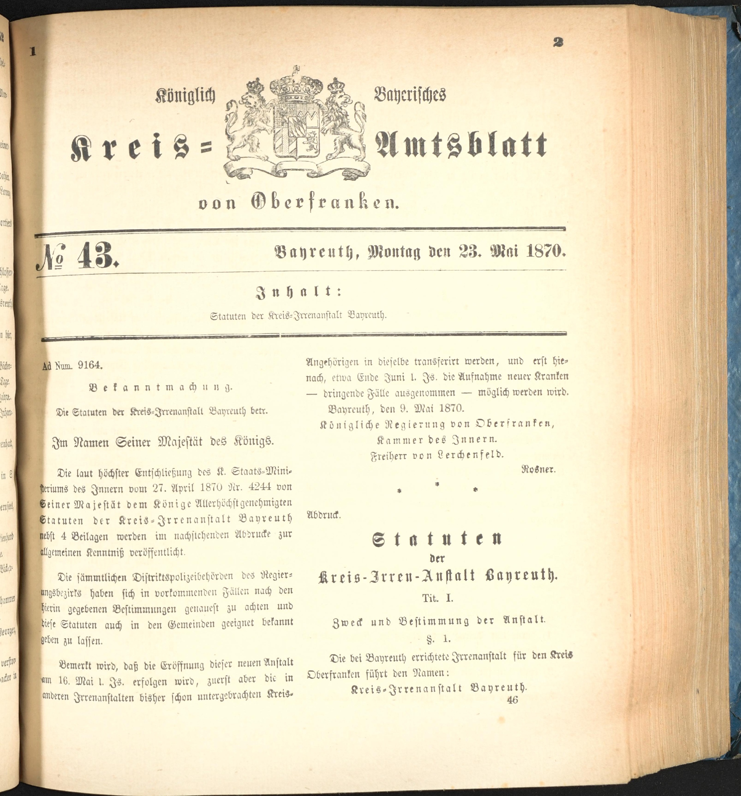 Kreisamtsblatt Nr. 43_1870_Deckblatt