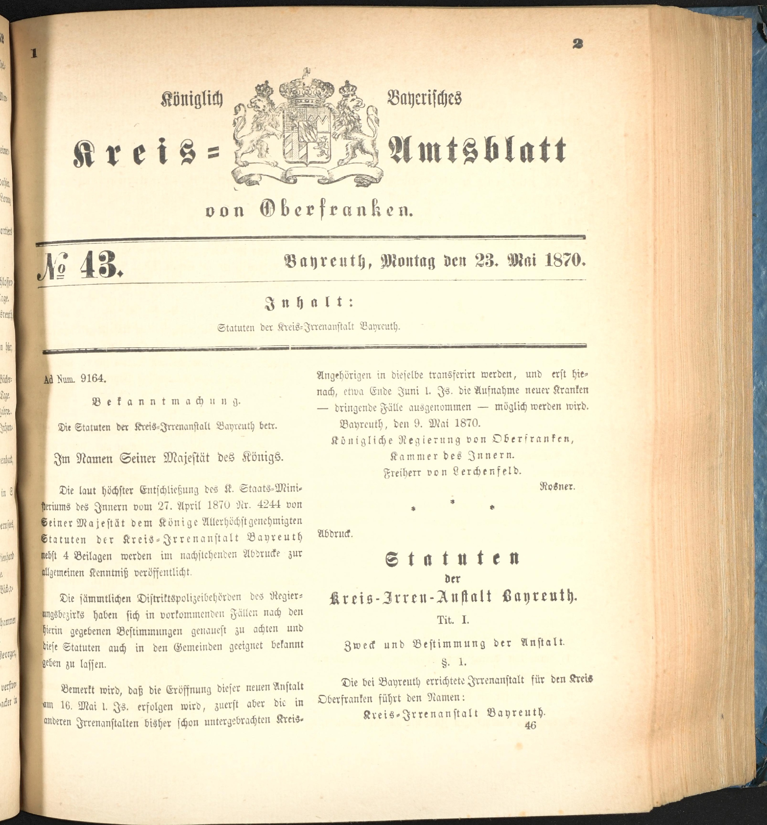 Kreisamtsblatt Nr. 43_1870_Deckblatt