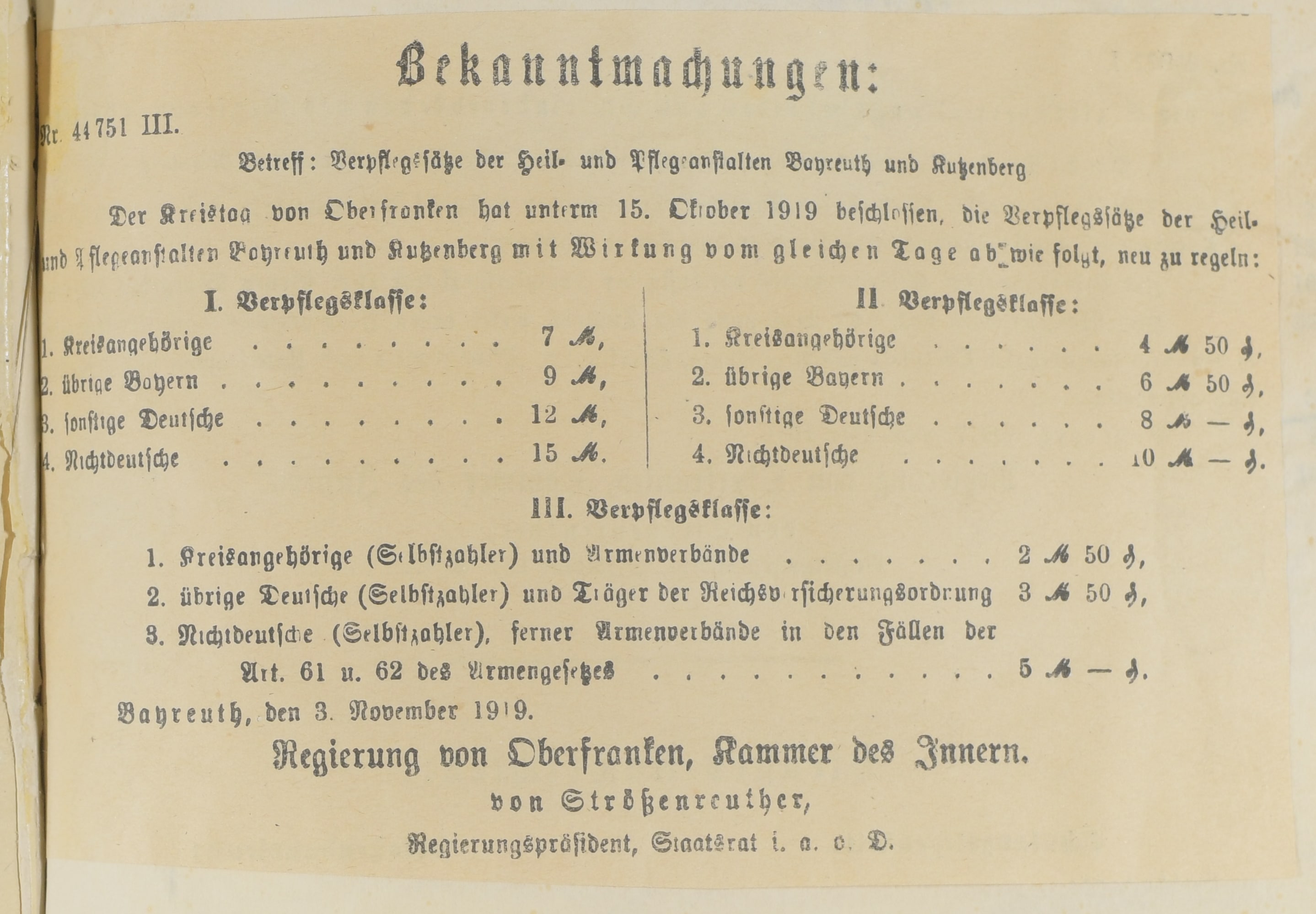 StadtABT, Akte Nr. 4826 Verpflegungssätze 1919
