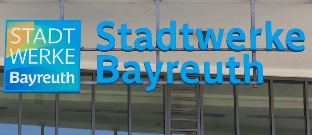 Leuchtschrift Stadtwerke Bayreuth