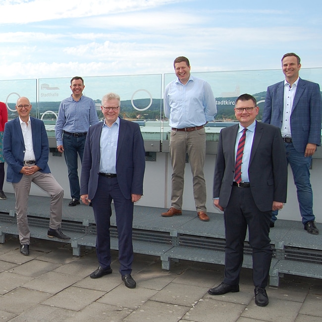 Die Stadtkämmerer auf der Dachterrasse