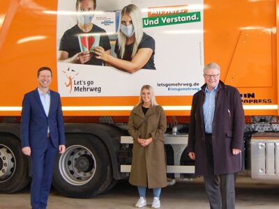 Landrat Florian Wiedemann, Nina Titus von Radio Mainwelle und Oberbürgermeister Thomas Ebersberger