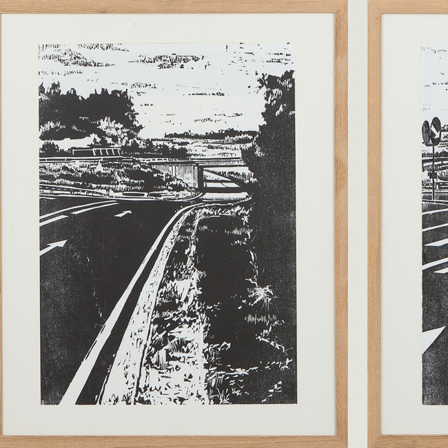 Holzschnitt "Autobahn1"