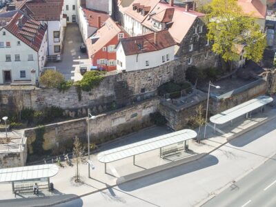 Blick auf die Stadtmauer von oben