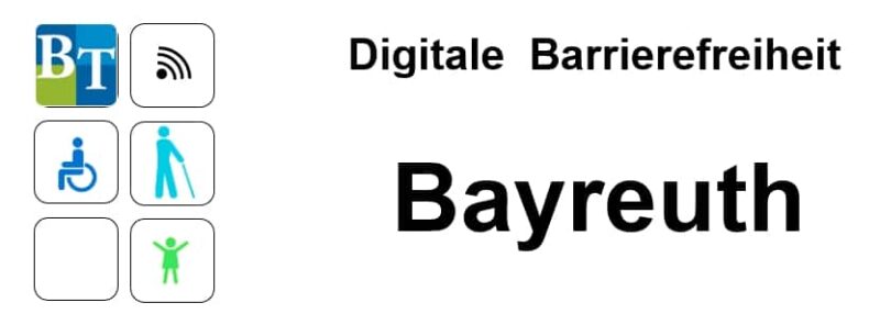 Logo der Präsentation mit Schriftzug: Digitale Barrierefreiheit Bayreuth