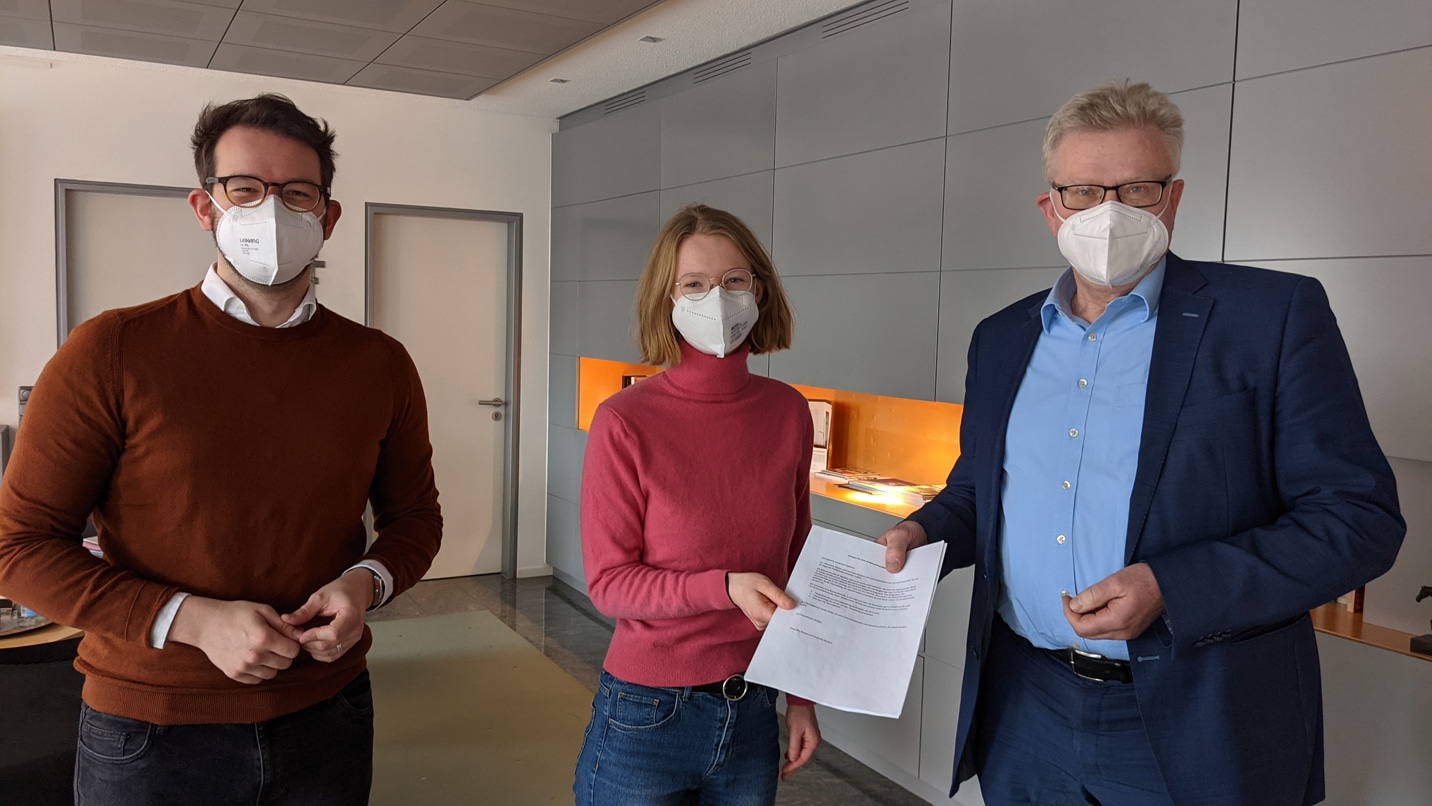006 Fahrradfreundliche Kreuzung-6 OB Ebersberger mit Charlotte Rückert und 2. Bürgermeister Zippel