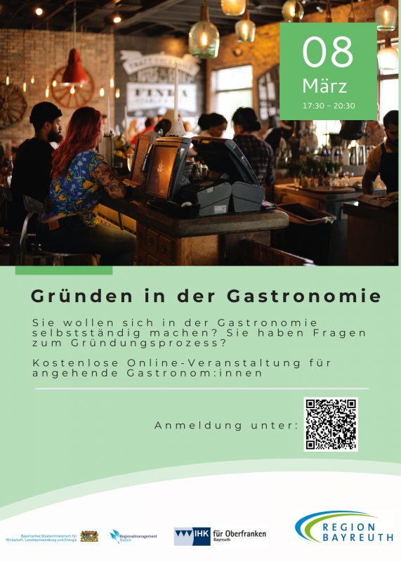 Am 08. März findet einen Informationsveranstaltung zum Thema Gründen in der Gastronomie statt.