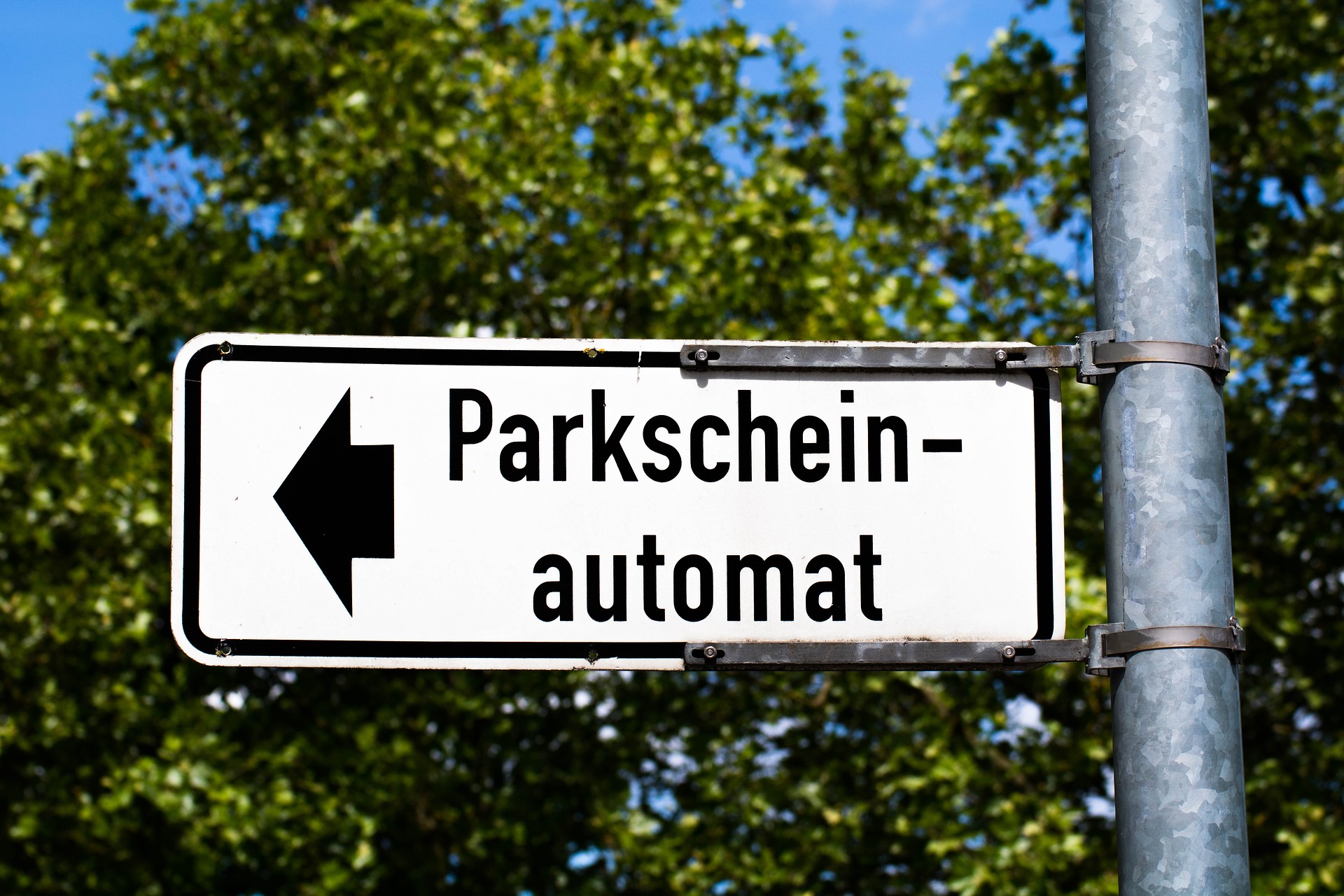 Schild Parkscheinautomat