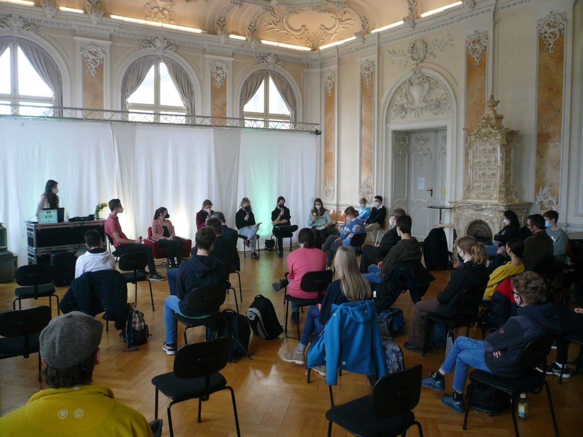 Vorstellung des Podcasts mit Live Interviews im Markgräfin Wilhelmine Gymnasium