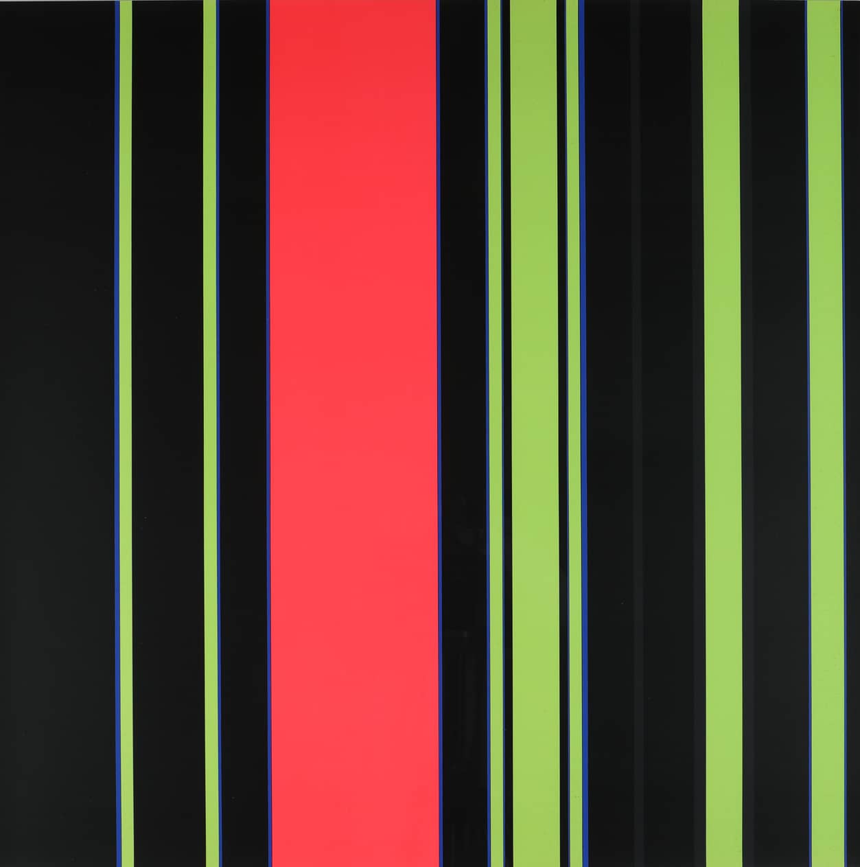 Günter Fruhtrunk, Exzentrische Mitte aus Neuer Dreiklang, 1971, Farbserigraphie, 69,8 x 69,5 cm, KDK, (c) VG Bild-Kunst