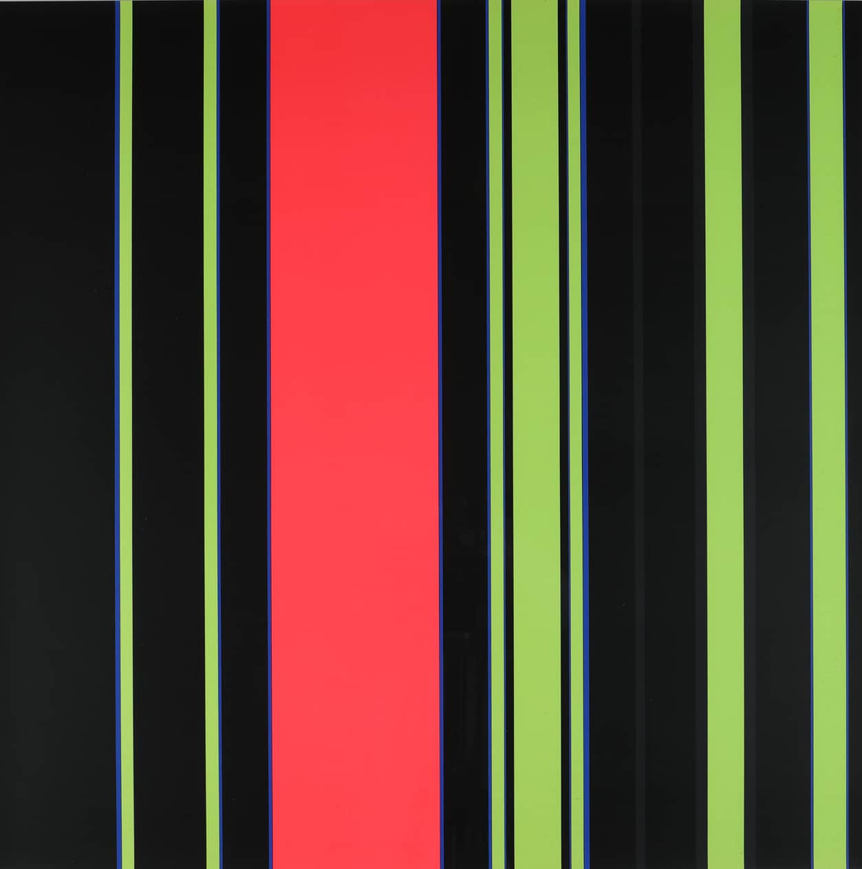 Günter Fruhtrunk, Exzentrische Mitte aus Neuer Dreiklang, 1971, Farbserigraphie, 69,8 x 69,5 cm, KDK, (c) VG Bild-Kunst