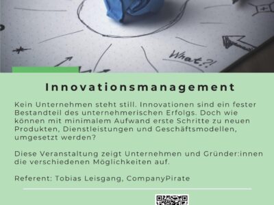 Am 29. Juni findet ab 18 Uhr eine Informationsveranstaltung zu Innovationsmanagement statt