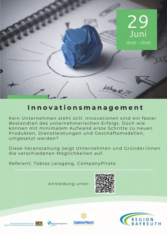 Am 29. Juni findet ab 18 Uhr eine Informationsveranstaltung zu Innovationsmanagement statt