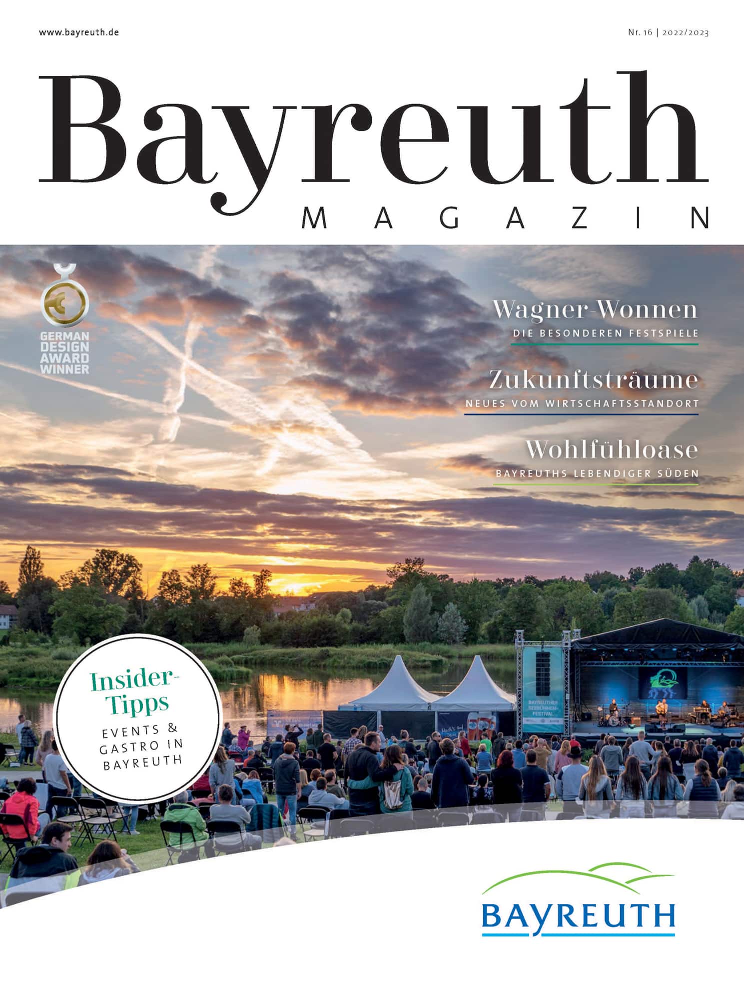 Cover des Bayreuth Magazins mit Blick in die Wilhelminenaue.
