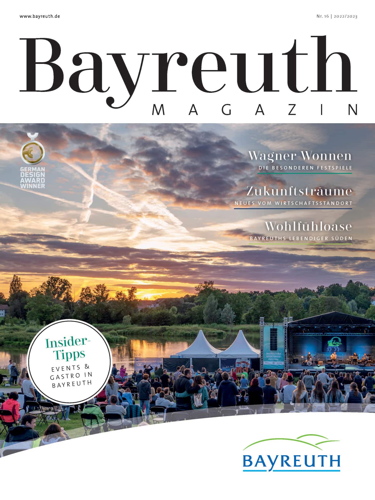 418 BT_magazin_2022_Titel Cover des Bayreuth Magazins mit Blick in die Wilhelminenaue.