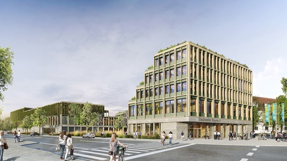 rendering_2.sieger_urheber_h2m_architekten Gebäudeansicht Stadtwerke Bayreuth