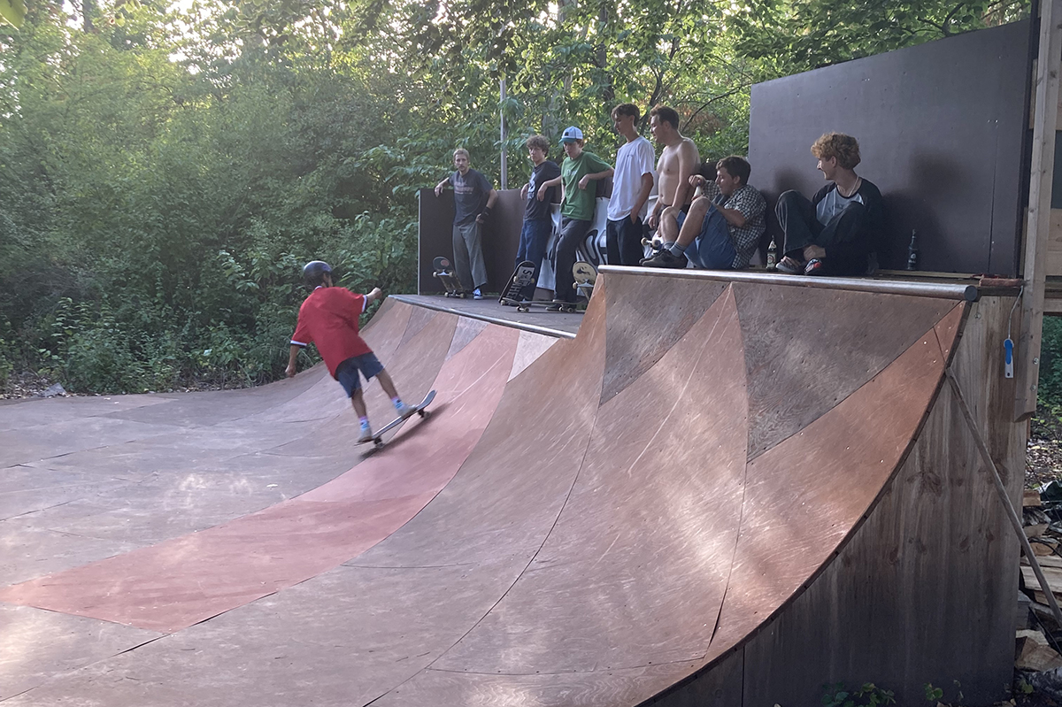 Skater auf der Rampe