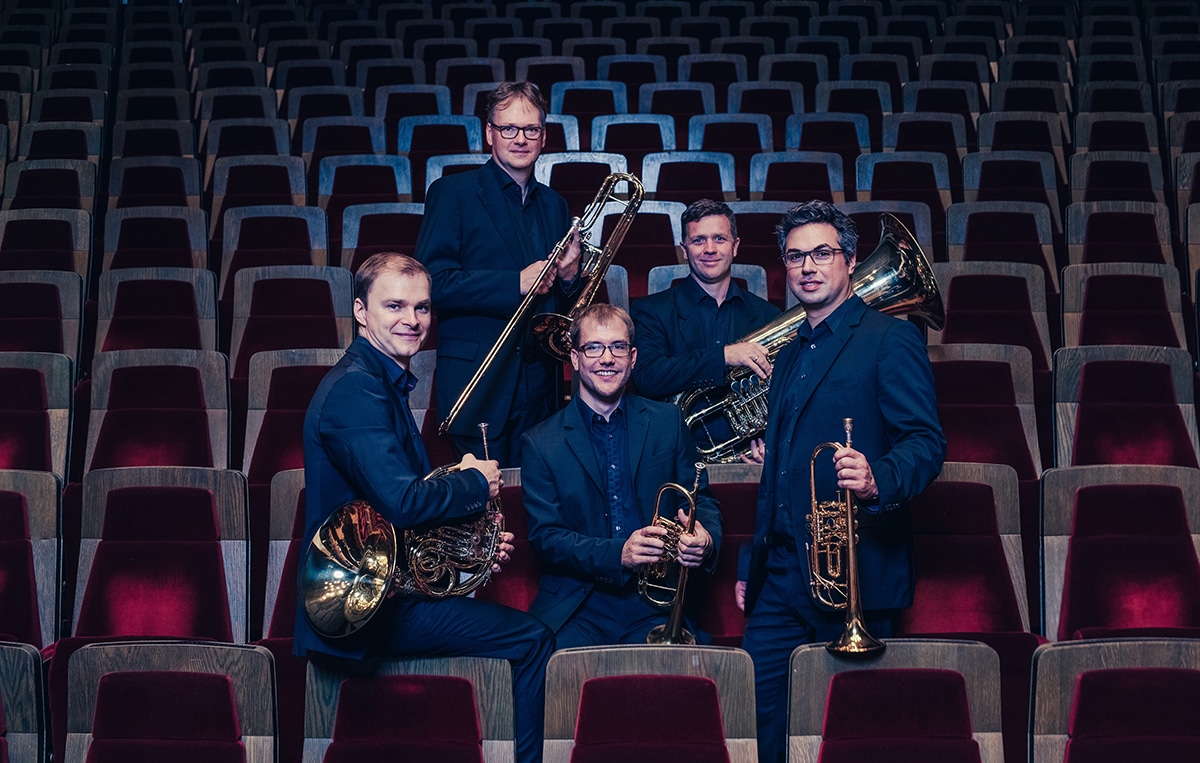 Die Mitglieder des Gewandhaus Brass Quintetts