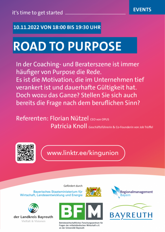 RoadtoPurpose1 (002) Flyer der Veranstaltung Road to Purpose