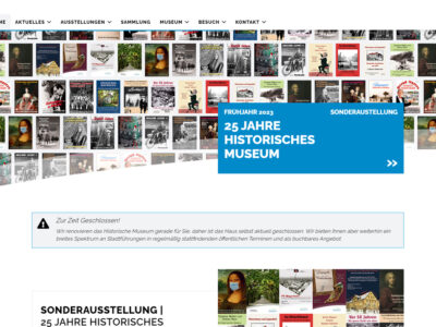 Startseite der neuen Webseite des Historischen Museums