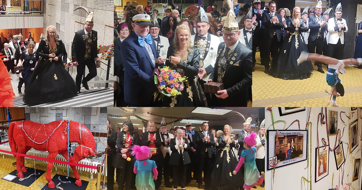 Fotocollage vom Faschingstreiben im Neuen Rathaus