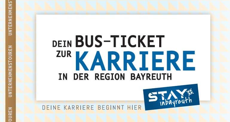 Symbolbild eines Bustickets: Dein Busticket zur Karriere in der Region Bayreuth