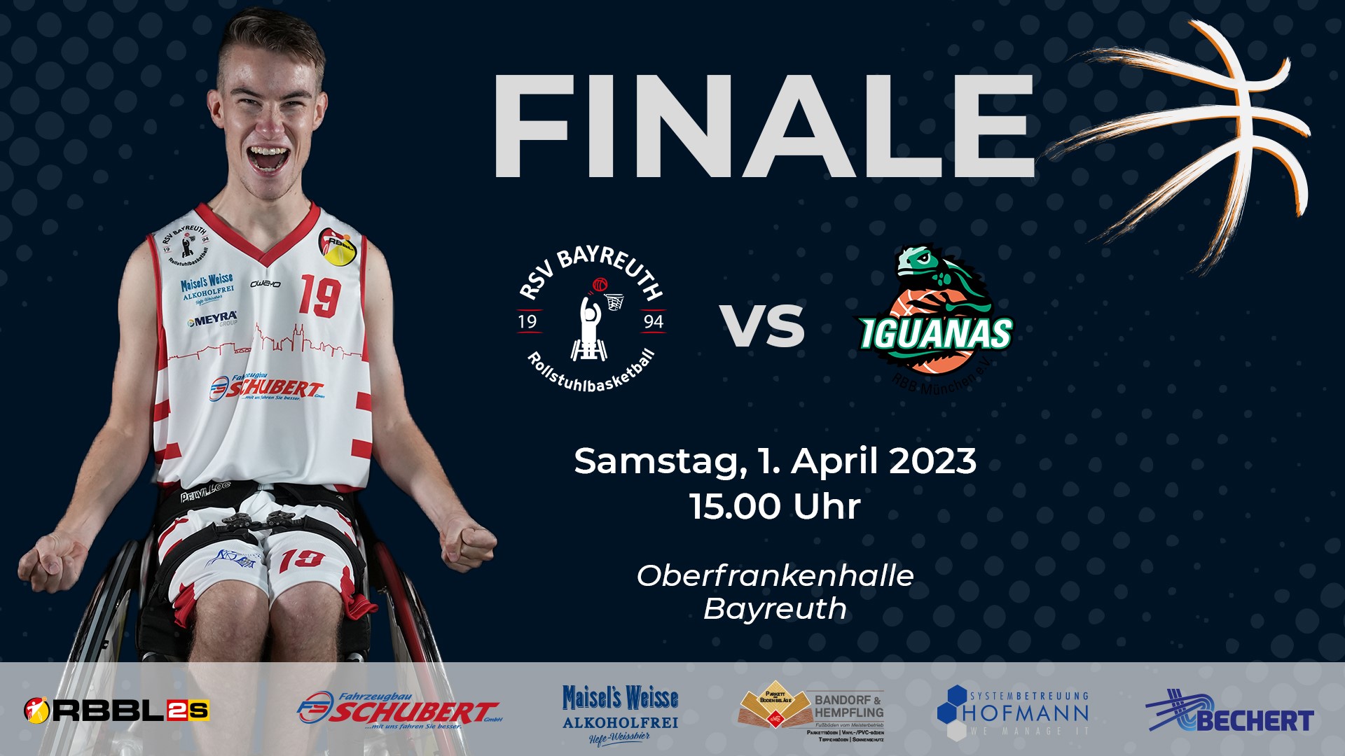Finale RSV Bayreuth gegen RBB München am Samstag den 1. April 2023 in der Oberfrankenhalle Bayreuth