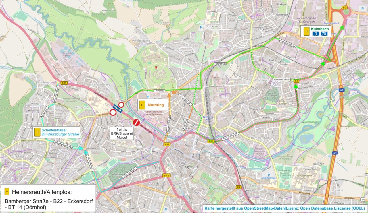 Kreuzung Kulmbacher Straße/Nordring gesperrt Bayreuth.de