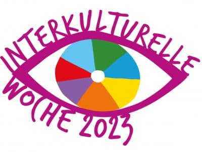 Logo der Interkulturellen Woche in Form eines geöffneten Auges.