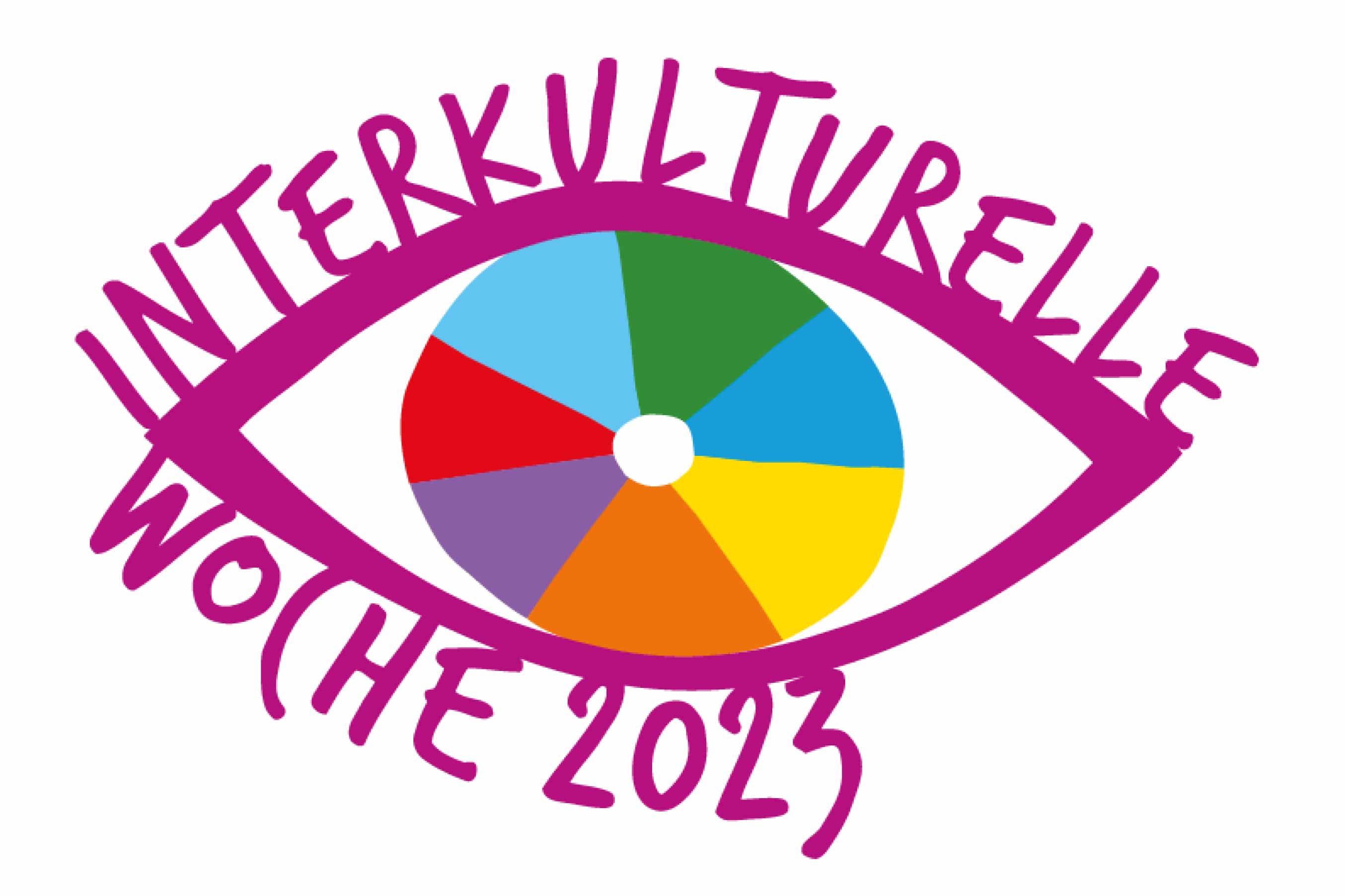 Logo der Interkulturellen Woche in Form eines geöffneten Auges.