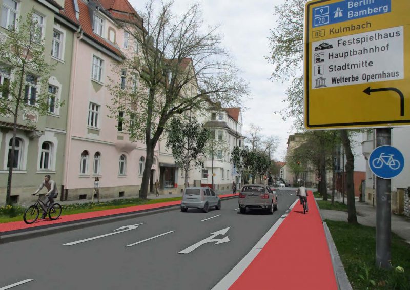 Visualisierung der Bismarckstraße nach Umbaumaßnahmen
