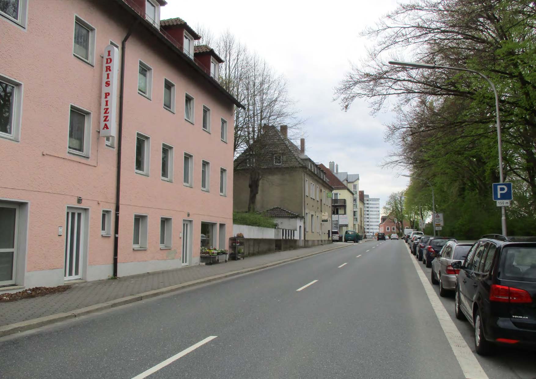 Foto der Erlangerstraße vor Umbaumaßnahmen