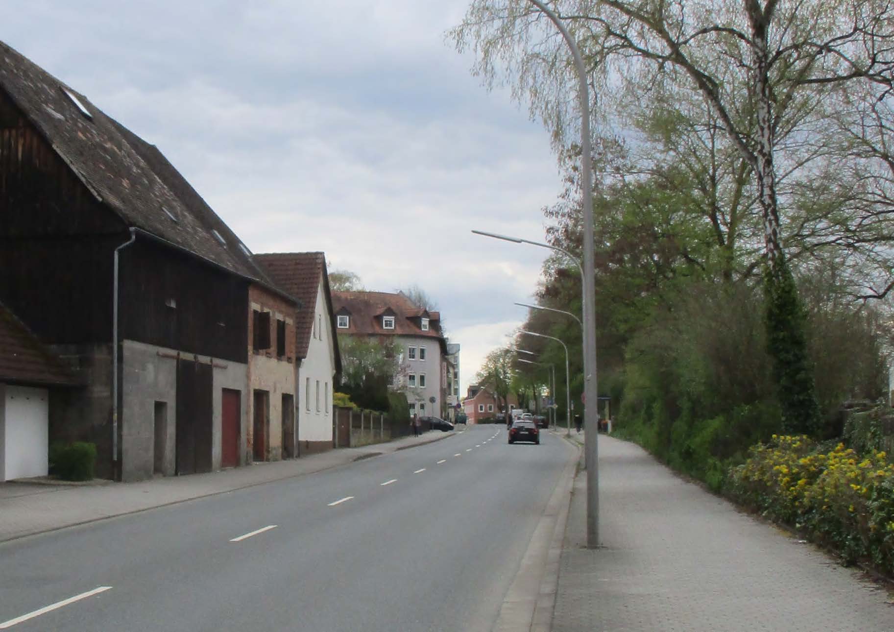Foto der Erlangerstraße vor Umbaumaßnahmen