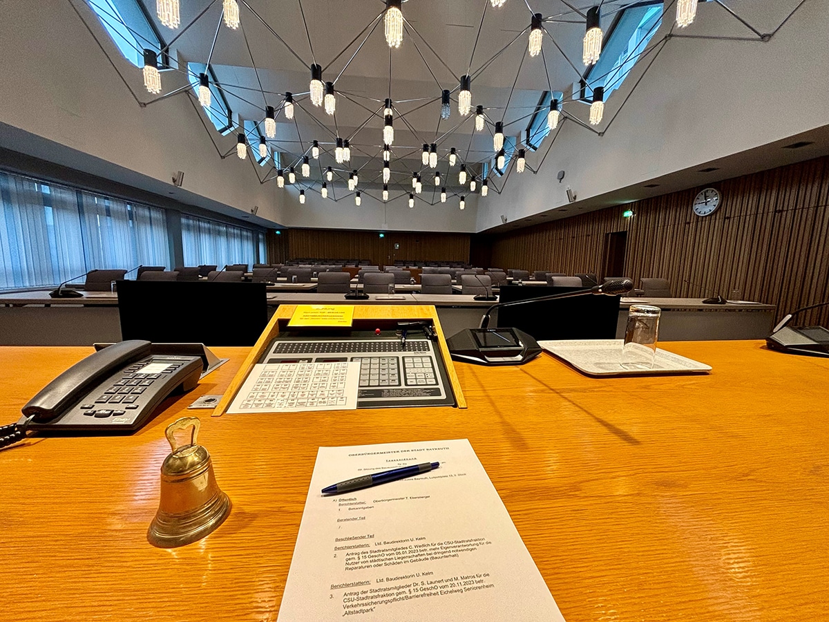 Der Große Sitzungssaal im Neuen Rathaus.