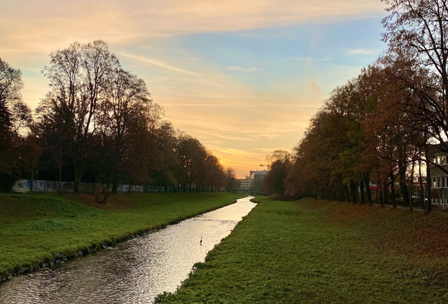 Der Rote Main bei Bayreuth im Abendrot