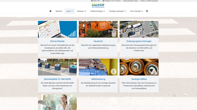 Screenshot der Stadtbauhof-Homepage