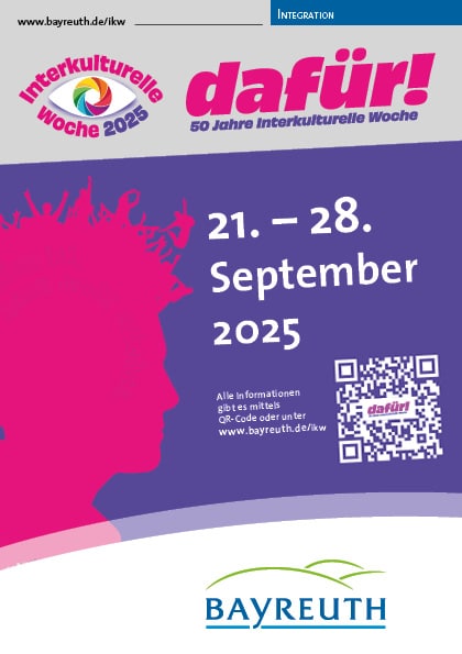 Deckblatt der Broschüre "interkulturelle Woche vom 21. bis zum 28. September 2025