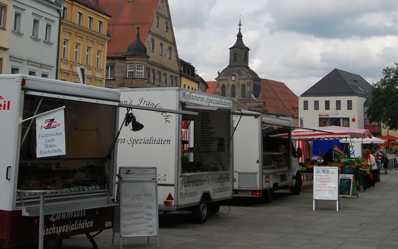 Der Viktualienmarkt in Bayreuth. Foto: Stadt Bayreuth