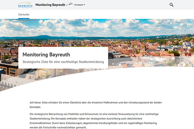 Screenshot von der Seite monitoring.bayreuth.de