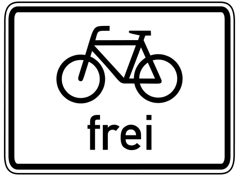 Zusatzzeichen Radfahrer frei