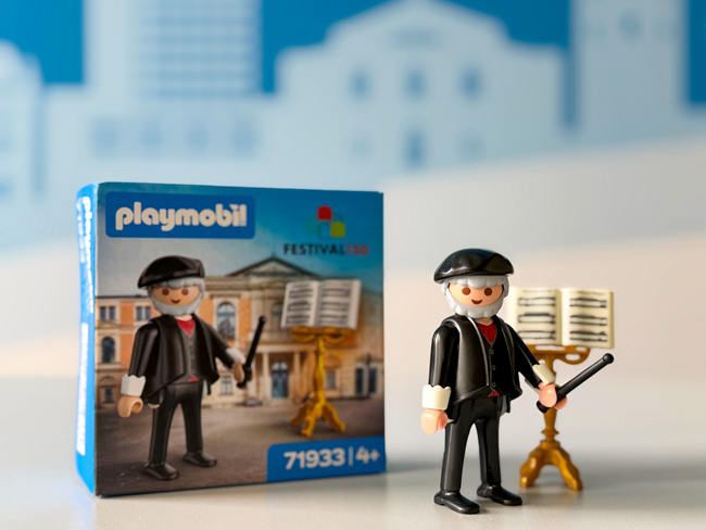 Der Komponist Richard Wagner als Playmobilfigur. Foto: Stadt Bayreuth