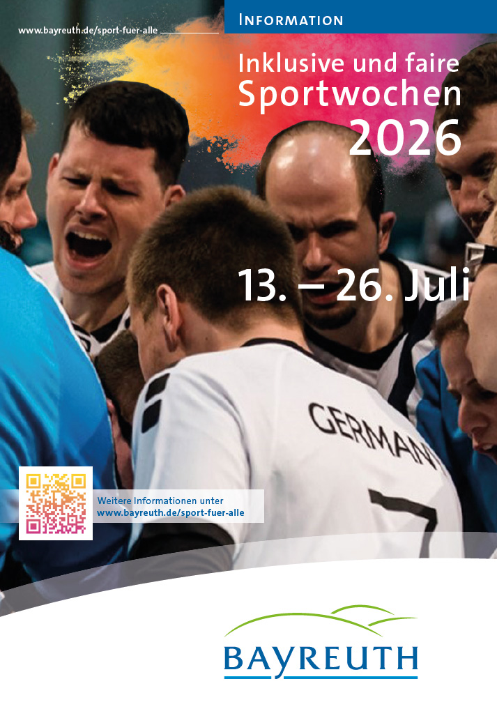 Titelseite des Flyers mit Sportlern